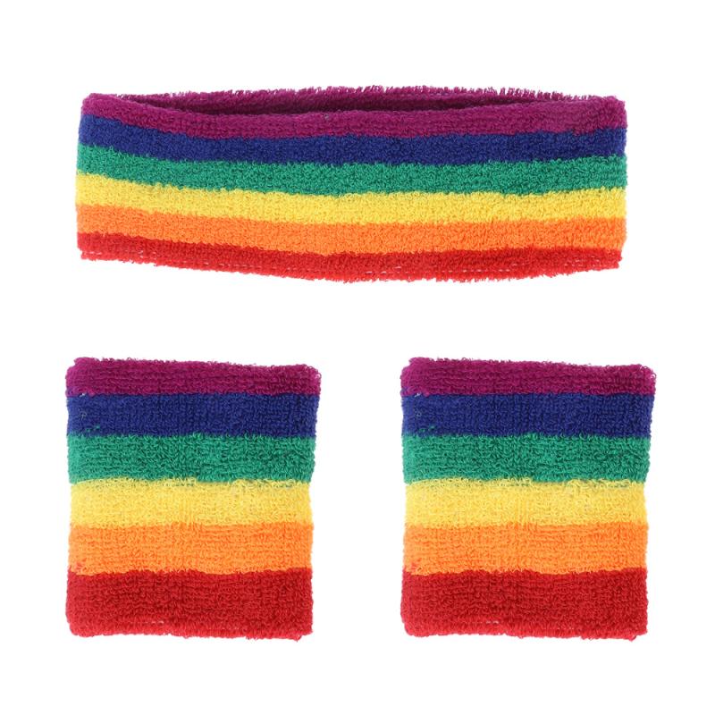 3 Pieces Striped Sweatbands Set Includes 1 Piece Sports Headband and 2 Pieces Wristbands Sweatbands Colorful Cotton Striped Stre, Picture 1
3 Pieces Striped Sweatbands Set Includes 1 Piece Sports Headband and 2 Pieces Wristbands Sweatbands Colorful Cotton Striped Stre, Picture 1