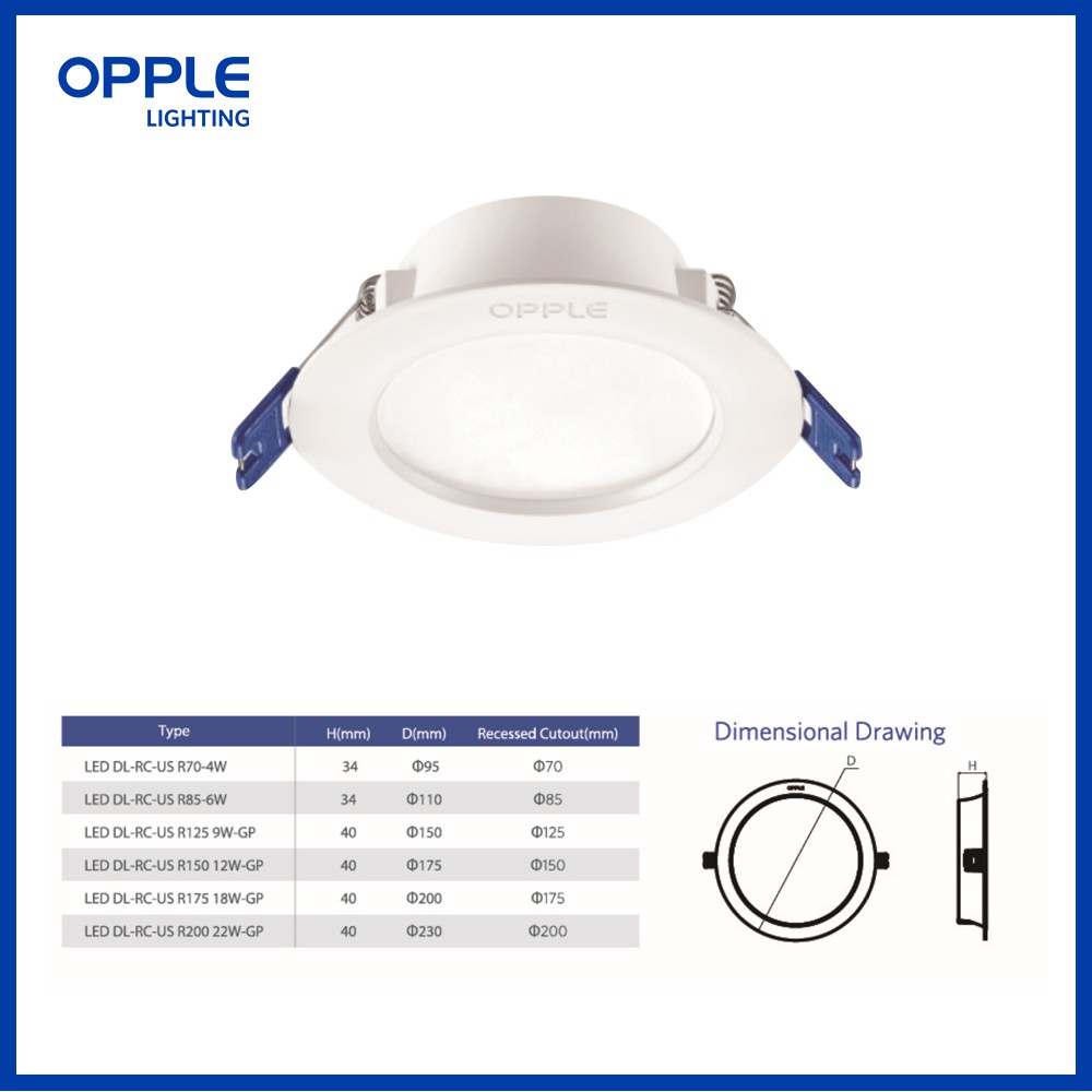 OPPLE 9W 12W 18W LED Lamp Lights Downlight Ceiling Lamp Spot Light Ceiling Warm White 3000K Energy Saving Modern Kitchen