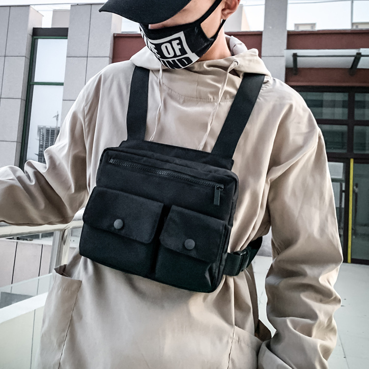 Men Oxford Chest Bag Outdoor HipHop Tactical Streetwear Vest Chest Rig Bags Women Functional Waistcoat Chest Utility Pack 201118