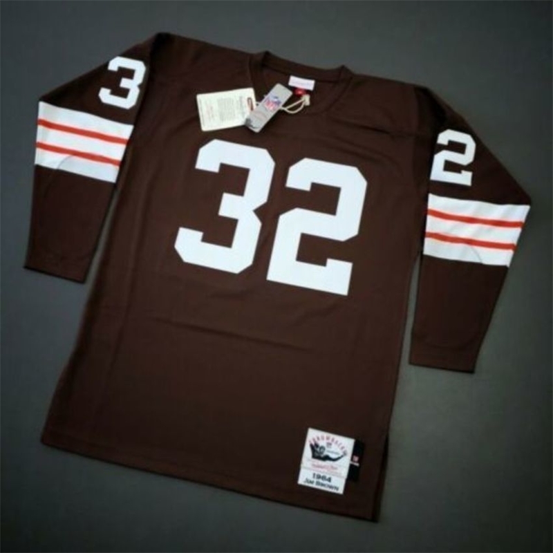 Cheap 100% Stitched Jim Brown Mitchell Ness 1964 Browns Jersey Size XS-5XL Mens Throwbacks Top Football jerseys