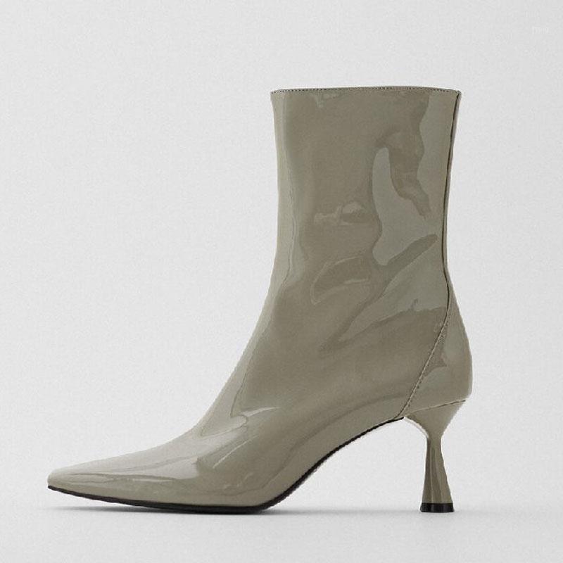 New Patent Leather Women Ankle Boots Shoes Pointed Toe Thin High Heels Autumn Winter Shoes Female Side Zip Boots Femmes Bottes1, Green
New Patent Leather Women Ankle Boots Shoes Pointed Toe Thin High Heels Autumn Winter Shoes Female Side Zip Boots Femmes Bottes1, Green