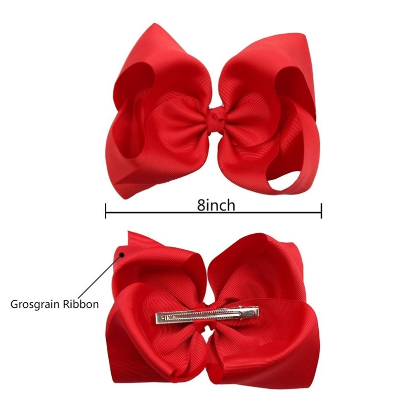 15PCS 8Inch Grosgrain Ribbon Bows Alligator Hair Clips Girls Large Big Hair Bows Clips Hair Accessories for Teens Kids Toddlers LJ201226