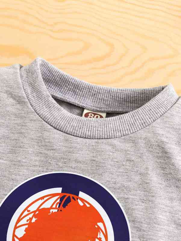 Baby Earth & Letter Graphic Sweatshirt SHE