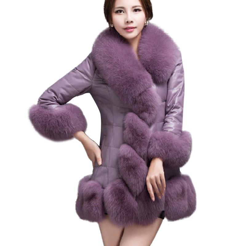 Winter Women Imitate Peel Fur Coat , High-Grade Patchwork Leather Warm Outwear, Black 
Winter Women Imitate Peel Fur Coat , High-Grade Patchwork Leather Warm Outwear, Black
