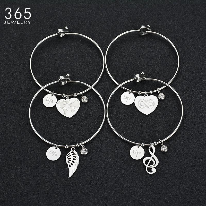 2020 New Arrvial Simple Silver Color Charm Bracelet Bangle Personalized Pendant Stainless Steel Bangles Birthday Gift
2020 New Arrvial Simple Silver Color Charm Bracelet Bangle Personalized Pendant Stainless Steel Bangles Birthday Gift