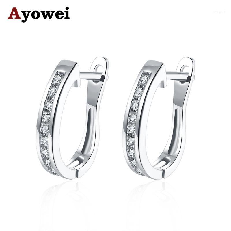 Charm Ayowei Simple Crystal White Zircon Silver Color Hoop Earrings Women Fashion Daily Office Style Jewelry JE1180A1
Charm Ayowei Simple Crystal White Zircon Silver Color Hoop Earrings Women Fashion Daily Office Style Jewelry JE1180A1