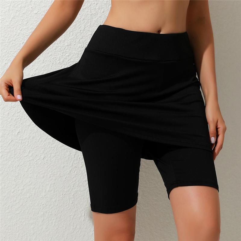 New Ladies' Leggings With Skirts Women Solid Color Five-point Leggings For Lady Fitness Latin Dance Pant Skirts Femme, Black
New Ladies' Leggings With Skirts Women Solid Color Five-point Leggings For Lady Fitness Latin Dance Pant Skirts Femme, Black