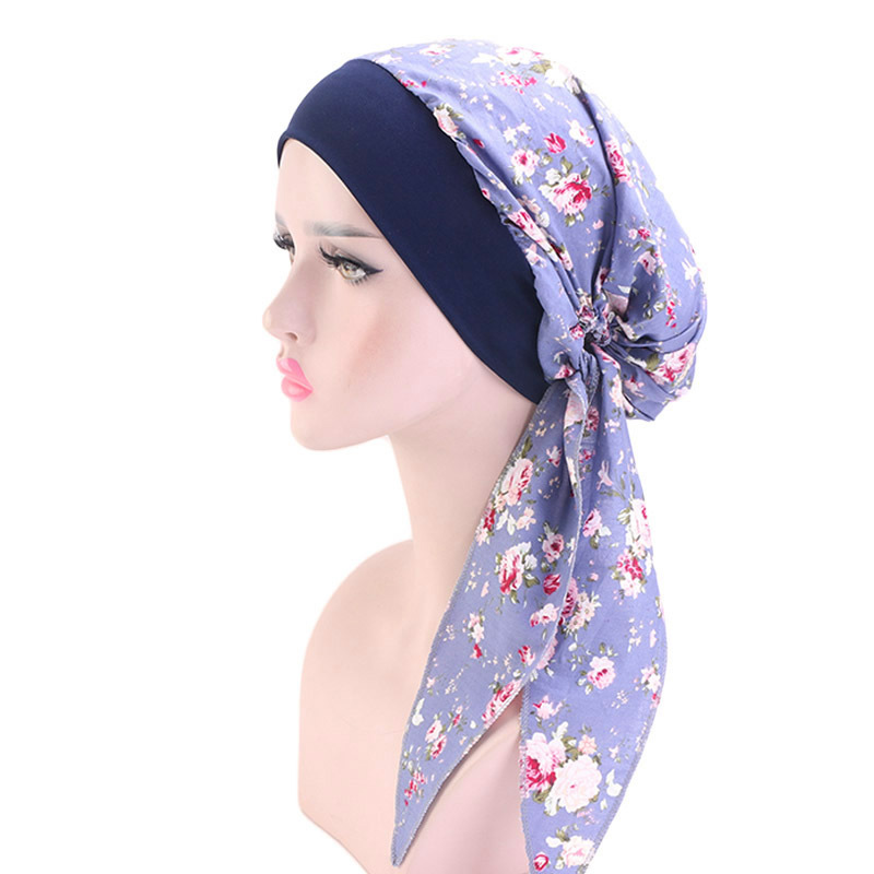 Ladies elastic hair band turban hat rural style cotton hair hat pirate hat Hair Accessories Caps