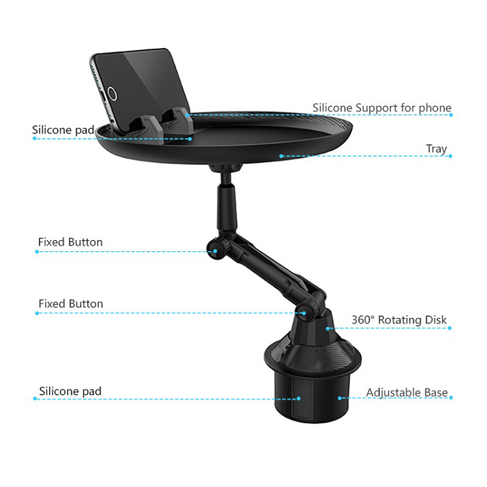 Adjustable Car Cup mounts Drink Coffee Bottle Organizer Accessories Food Tray Automobiles Table for Burgers French Fries phone hol