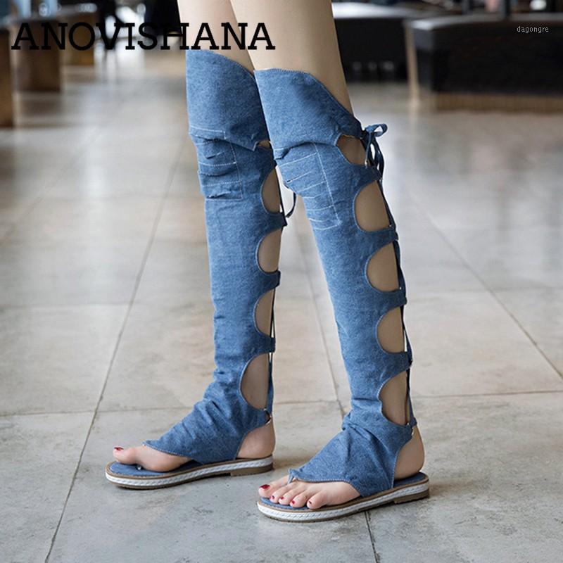 ANOVISHANA Women Gladiator Shoes Denim Jeans Summer Boots Low Heels Over The Knee High Boots Lady Blue Shoes Clip Toe Size 431, Beige
ANOVISHANA Women Gladiator Shoes Denim Jeans Summer Boots Low Heels Over The Knee High Boots Lady Blue Shoes Clip Toe Size 431, Beige
