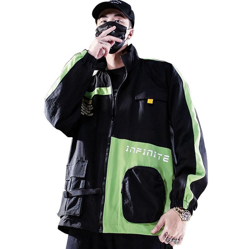 Spring and Autumn New Hong Kong style Multi pocket Printed Jacket Men Fashion Casual Loose Hip hop Coats, Black
Spring and Autumn New Hong Kong style Multi pocket Printed Jacket Men Fashion Casual Loose Hip hop Coats, Black