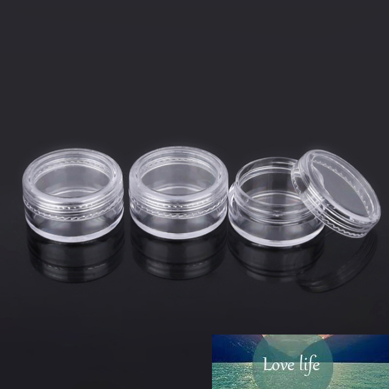 100pcs 2ml 3ml 5ml Empty Plastic Cosmetic Makeup Jar Pots Transparent Sample Bottles Eyeshadow Cream Lip Balm Storage Box