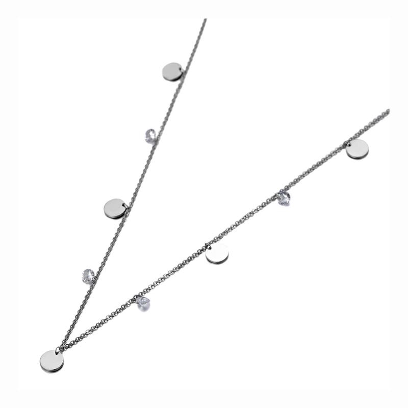 Fashion Stainless Steel Small Disc Charm Choker Necklaces Bohemia CZ Crystal Pendant Necklace For Women Girls N20008
Fashion Stainless Steel Small Disc Charm Choker Necklaces Bohemia CZ Crystal Pendant Necklace For Women Girls N20008