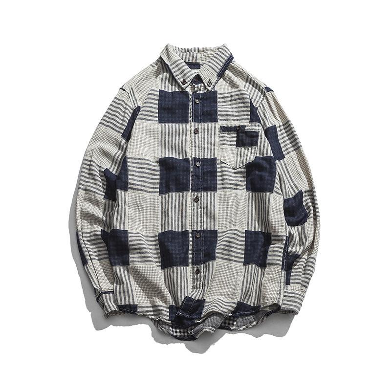 New Japanese Style Fashionable Brand Color Plaid Full Sleeve Men's Shirts Hip Hop Autumn Casual Vintage Plaid Shirts For Male, Blue
New Japanese Style Fashionable Brand Color Plaid Full Sleeve Men's Shirts Hip Hop Autumn Casual Vintage Plaid Shirts For Male, Blue