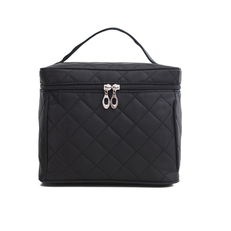 Cosmetic Bag with Mirror Folding Design Portable Handle Waterproof Nylon Large Capacity Box, Black
Cosmetic Bag with Mirror Folding Design Portable Handle Waterproof Nylon Large Capacity Box, Black