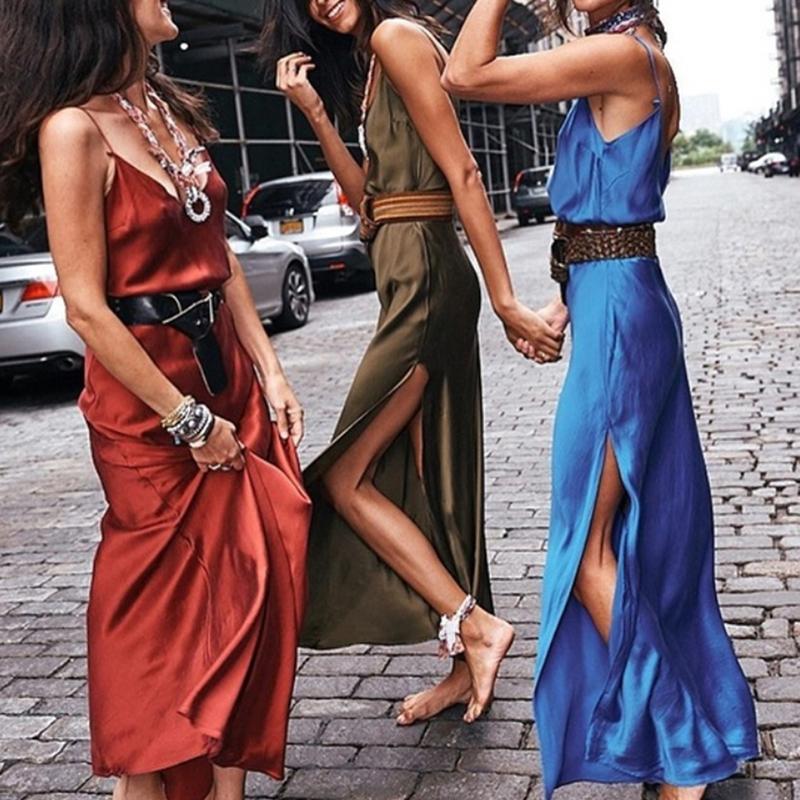 Sexy Maxi Satin Dress Summer Women Slit V Neck High Waist Off Shoulder Black Red Silk Slip Dress Party Club, Army green
Sexy Maxi Satin Dress Summer Women Slit V Neck High Waist Off Shoulder Black Red Silk Slip Dress Party Club, Army green