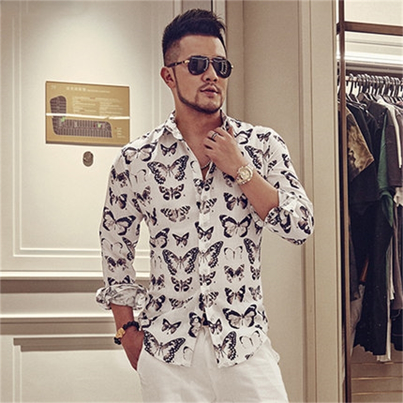 2021 The New Men's with Long Sleeves White S5017 Butterfly Printed Casual Summer Thin Male Shirt Bhx2, White;black
2021 The New Men's with Long Sleeves White S5017 Butterfly Printed Casual Summer Thin Male Shirt Bhx2, White;black