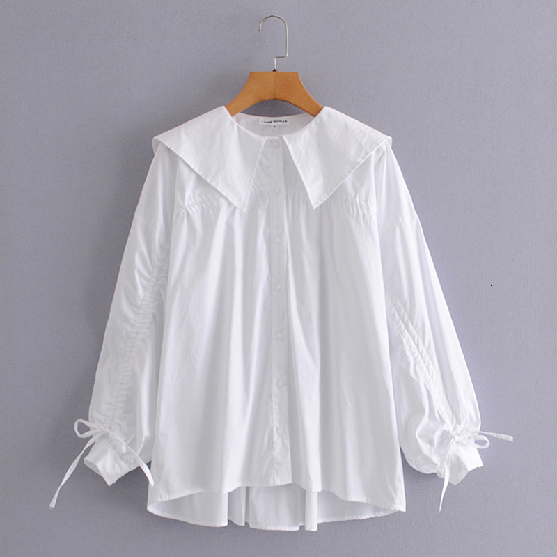 2021 Women Spring Autumn Shirts New Arrival Long-sleeved White Shirt with Drawstring Tie Sailor Collar Pullover Lady Outerwear 7rnt
2021 Women Spring Autumn Shirts New Arrival Long-sleeved White Shirt with Drawstring Tie Sailor Collar Pullover Lady Outerwear 7rnt