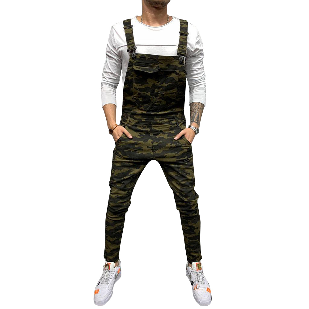 Mens Denim Overalls Dungaree Bib Pants Button Overalls Pocket Jumpsuit Overall Suspender Pants Moto Biker Jeans Pants Trousers 201111