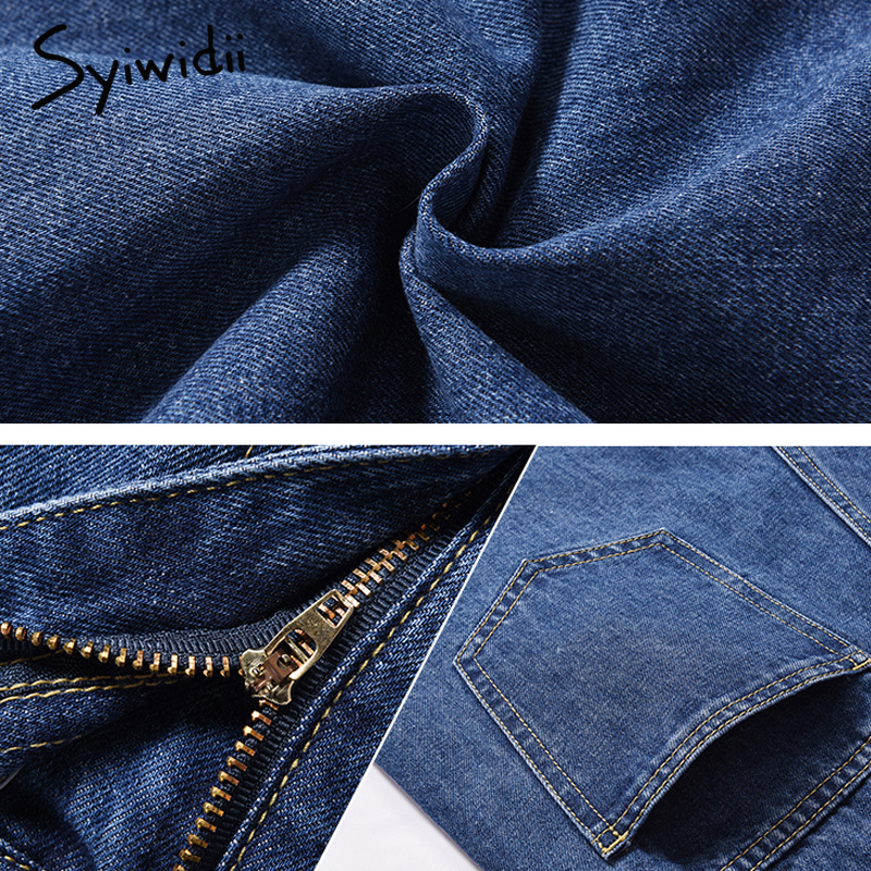 syiwidii Cotton white jeans woman high waist skinny jeans woman plus size mom jeans black spring beige blue 201105