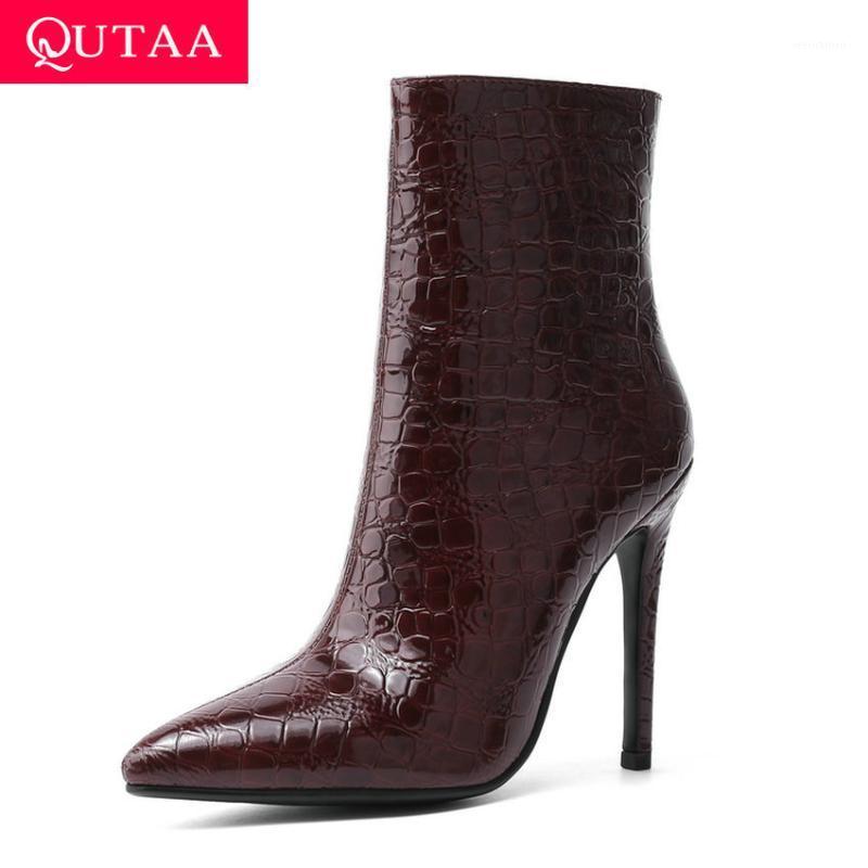 QUTAA 2020 Sext Pointed Toe PU Leather Women Shoes Autumn Winter Fashion Thin Super High Heel Zipper Ankle Boots Big Size 34-431, Black
QUTAA 2020 Sext Pointed Toe PU Leather Women Shoes Autumn Winter Fashion Thin Super High Heel Zipper Ankle Boots Big Size 34-431, Black