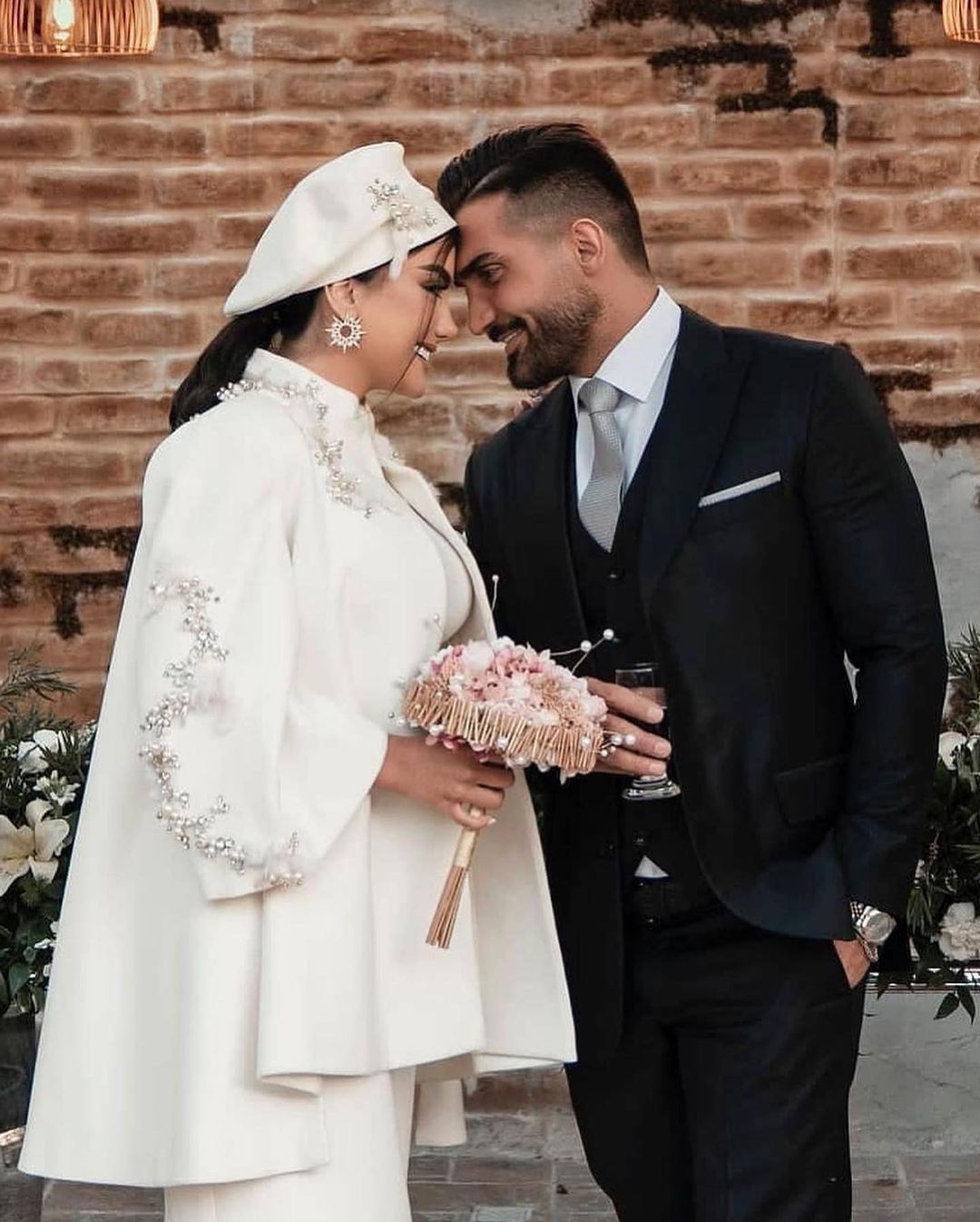 Muslim Crystal Beading Mermaid Wedding Dress 2 Pieces 2022 High Neck Long Sleeve Bridal Gowns Dresses Vestidos Pageant Gowns