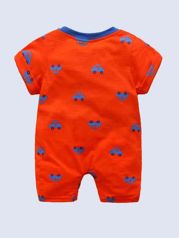Baby Car Patched Contrast Neck Romper SHE