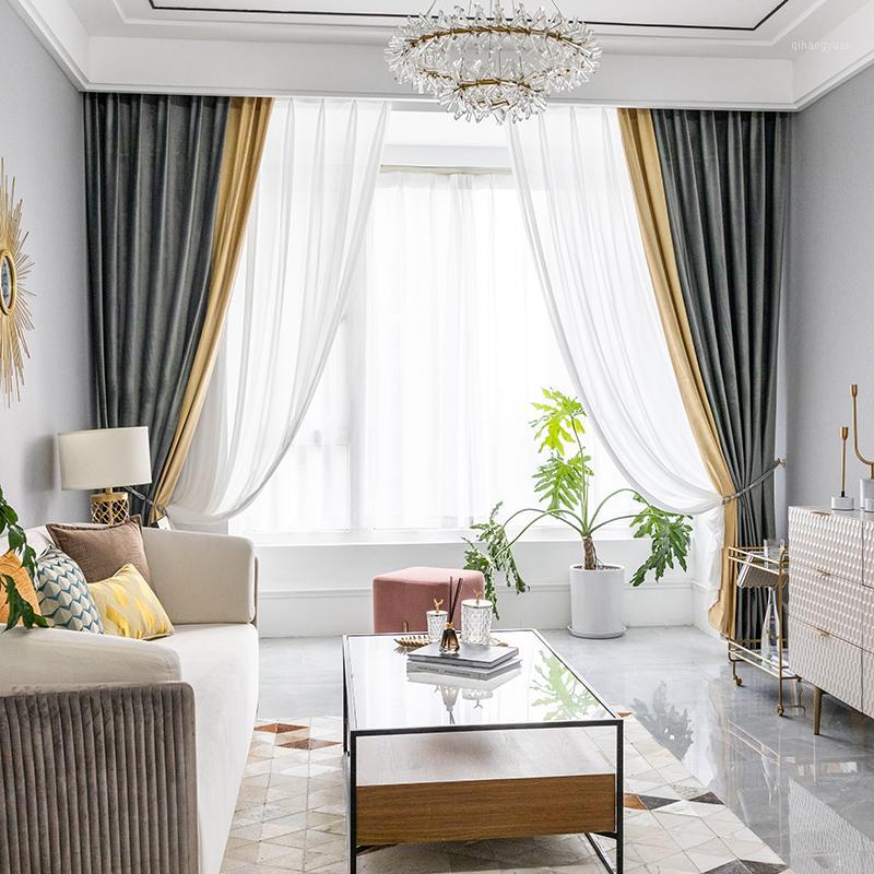 Custom curtains Nordic Simple Thick flannel gray yellow splice livingroom bedroom cloth blackout curtain tulle drape M7911, Tulle sheer
Custom curtains Nordic Simple Thick flannel gray yellow splice livingroom bedroom cloth blackout curtain tulle drape M7911, Tulle sheer