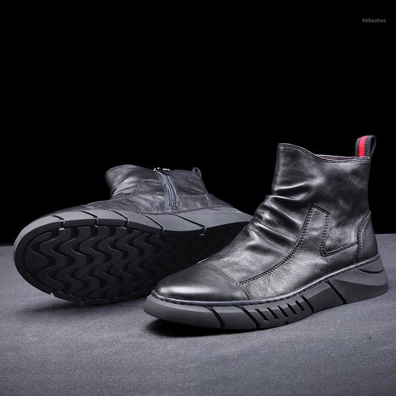 Autumn winter new high top shoes men's shoes British trend versatile casual slipper zipper foot leather men's cotton1, Black
Autumn winter new high top shoes men's shoes British trend versatile casual slipper zipper foot leather men's cotton1, Black