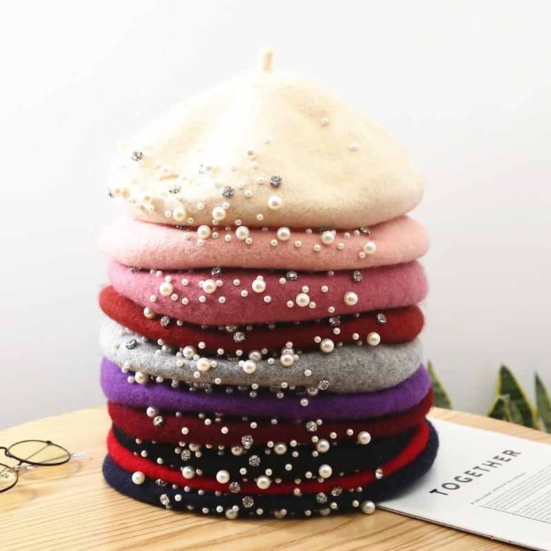 Winter women casual wool warm berets cap New Ladies rhinestone pearl artist hats Hip hop Pumpkin hats gorros, 012
Winter women casual wool warm berets cap New Ladies rhinestone pearl artist hats Hip hop Pumpkin hats gorros, 012