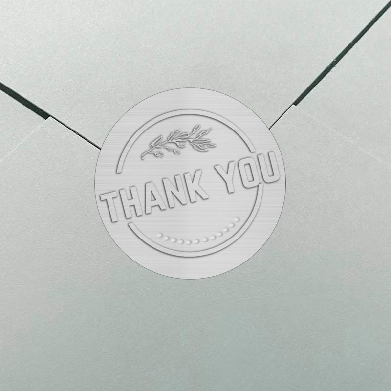 1inch Gold Silver Embossed Thank You Stickers Label Holiday Gift Seal Packing Labels Envelope and Bottle Seal Adhesive Sticker 500pcs/roll