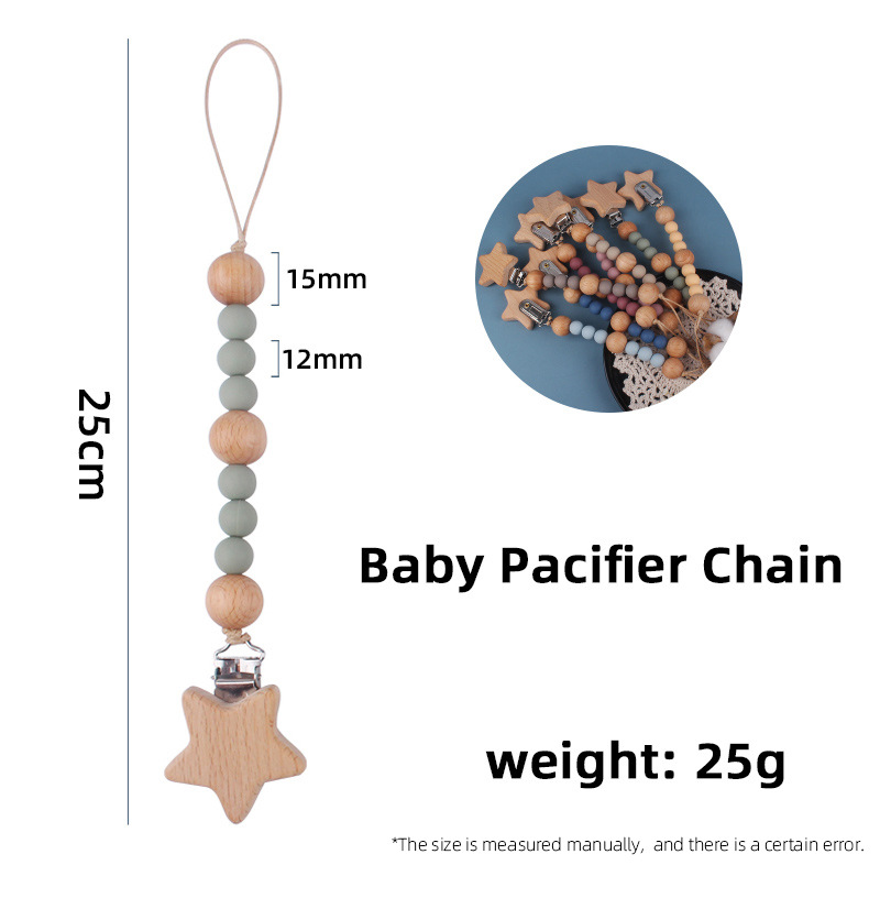 INS baby Safty Wooden Soothers & Teethers Stars Shape And Beads Ball Design Health Care Teething Training Infant Suitable For 0-3Months