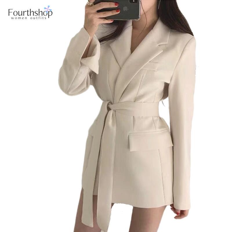 2020 Autumn Winter Fashion Blazers and Jackets Women Long Suit Jacket Black Blazer Female Cape Female Clothes with Sashes, Beige
2020 Autumn Winter Fashion Blazers and Jackets Women Long Suit Jacket Black Blazer Female Cape Female Clothes with Sashes, Beige