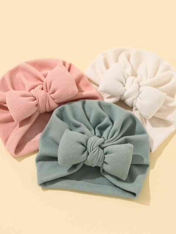 3pcs Baby Bow Decor Hat SHE01