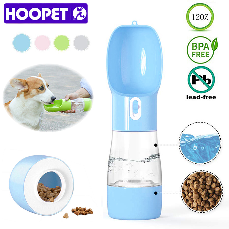 free shipping HOOPET Pet Feeder Portable Food Bottle Pets Outdoor Travel Drinking Dog Bowls Water Bowl for Dogs T200101