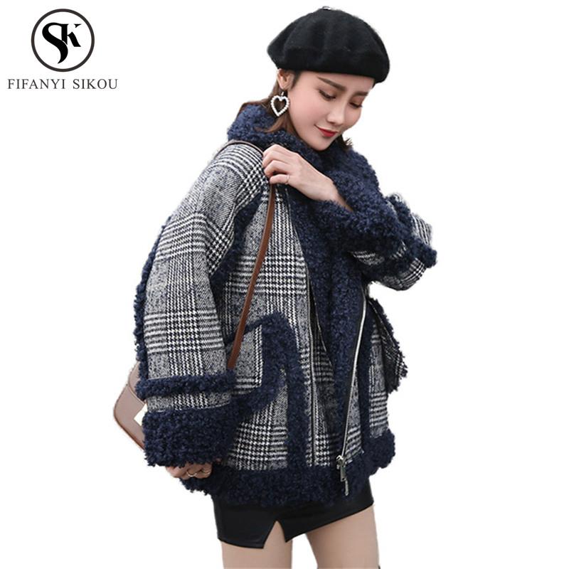 Winter women Vintage Plaid Short Wool coat Thick warm Lambswool Lining Coats Fashion Ladies Overcoat High quality Woolen coat, Gray grid
Winter women Vintage Plaid Short Wool coat Thick warm Lambswool Lining Coats Fashion Ladies Overcoat High quality Woolen coat, Gray grid
