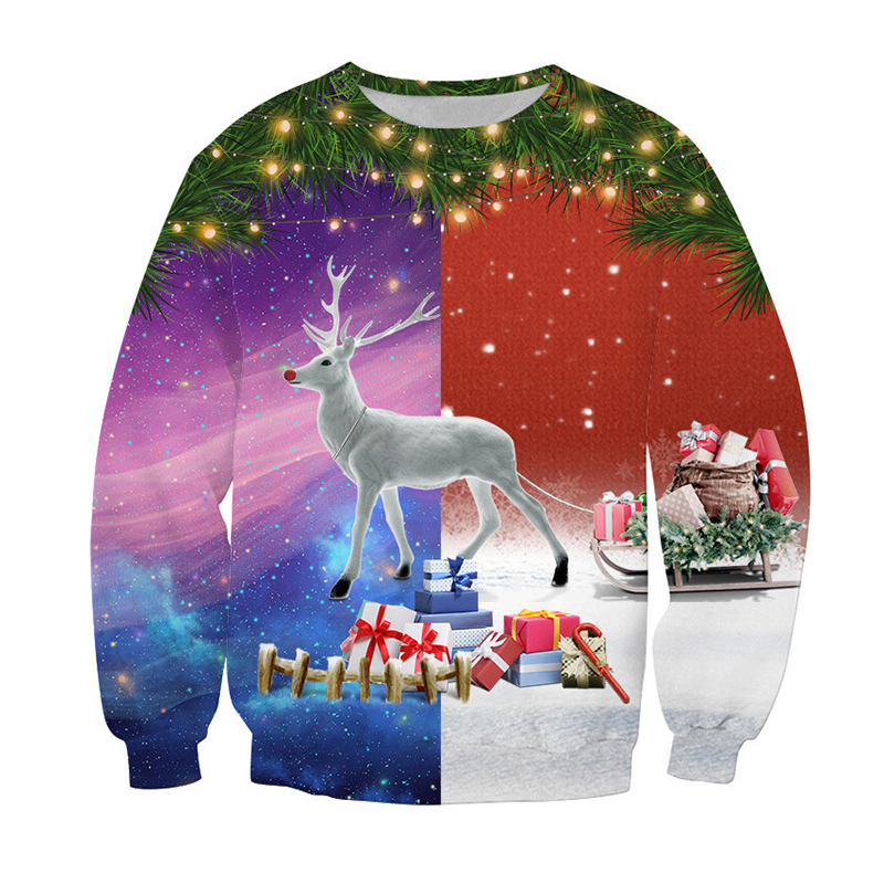 Ugly Christmas Sweater For gift Santa Elf Funny Pullover Womens Mens Jerseys and Sweaters Tops Autumn Winter Clothing 201203