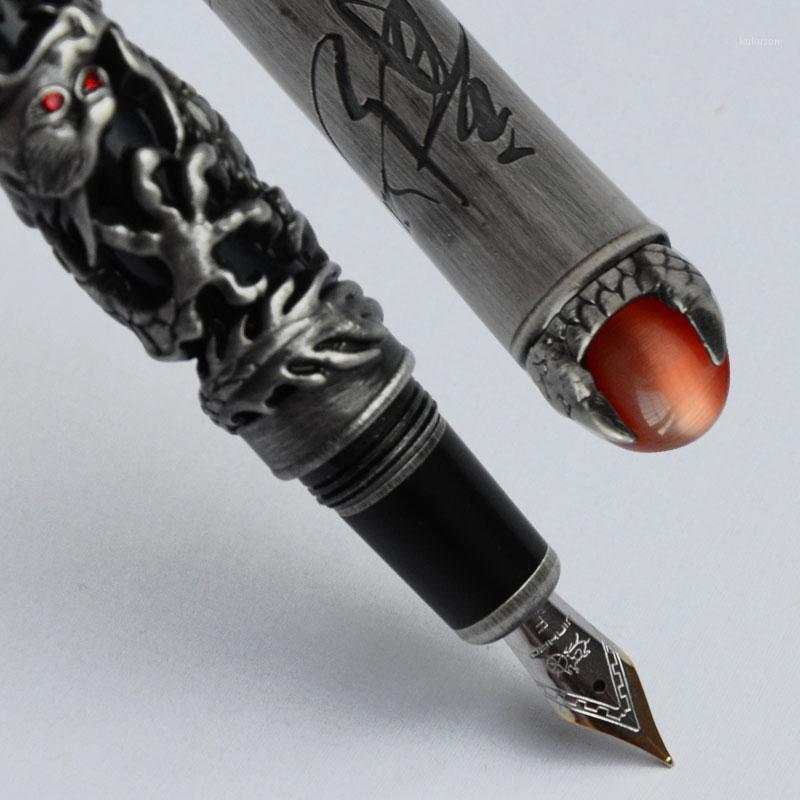 FOUNTAIN PEN FINE 18KGP NIB JINHAO DRAGON KING PLAY PEARL BLACK BARREL ANTIQUE SILVER DRAGON EMBOSS 3 COLORS FOR CHOICE OFFICE1, Red
FOUNTAIN PEN FINE 18KGP NIB JINHAO DRAGON KING PLAY PEARL BLACK BARREL ANTIQUE SILVER DRAGON EMBOSS 3 COLORS FOR CHOICE OFFICE1, Red