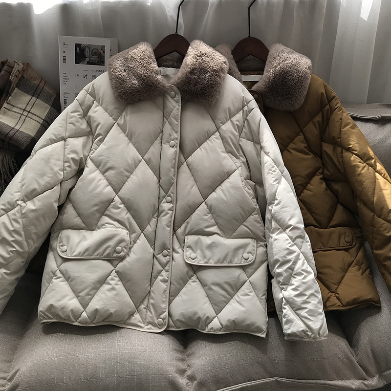 Women Winter Coat Long Sleeve Furry Collar Women Short Winter Warm Jacket Coat Casaco Feminino Cotton Coat Streetwear 201026