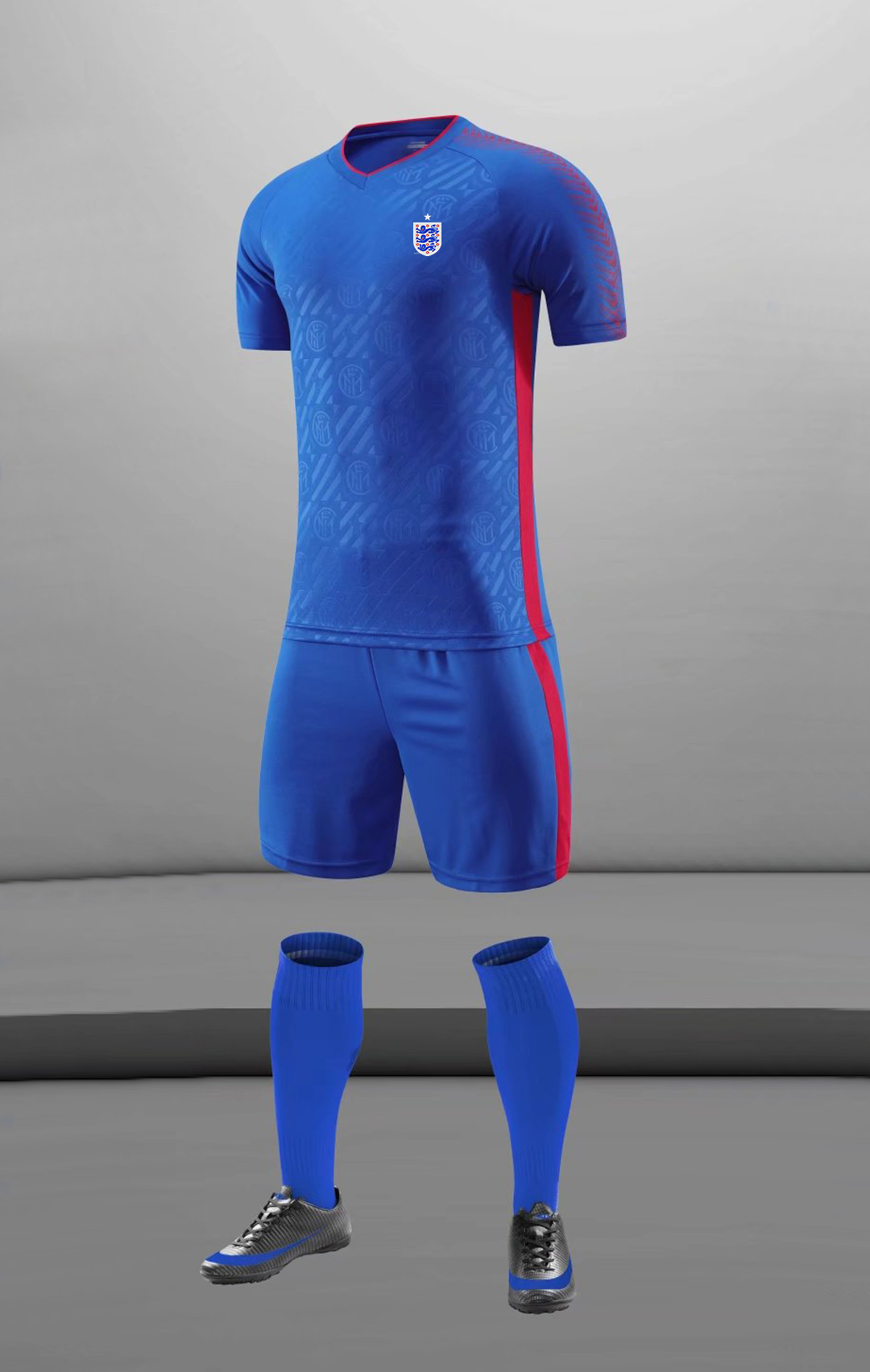 England National Team Child Running Sets football kit training tracksuits quick dry outdoor suit summer short sleeved soccer shirt logo customize, Black;blue
England National Team Child Running Sets football kit training tracksuits quick dry outdoor suit summer short sleeved soccer shirt logo customize, Black;blue