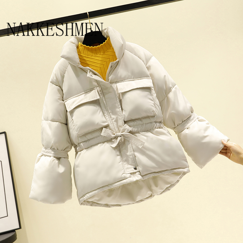 Winter Fashion Women Jackets Parkas Thick Warm Lantern Sleeve Tops Jackets Slim Solid Sweet Jackets for Female Clothing 201019