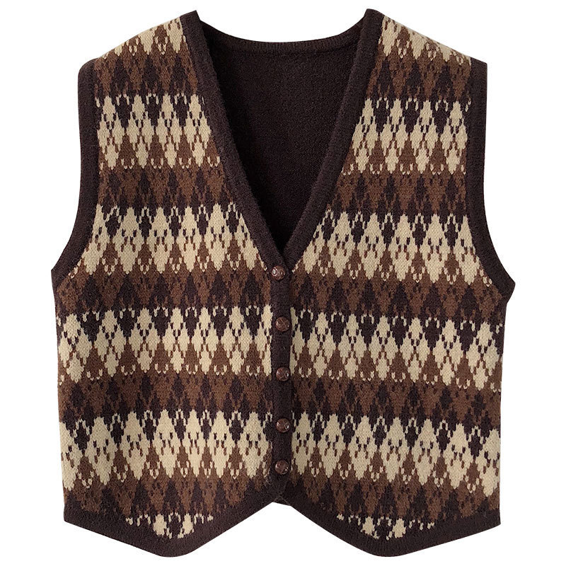2021 New Retro-autumn Chess Western Style Sleeveless Shirt with Low-cut v Waistcoat Cardigan Female Chalets Paramujer 75TA, Camel
2021 New Retro-autumn Chess Western Style Sleeveless Shirt with Low-cut v Waistcoat Cardigan Female Chalets Paramujer 75TA, Camel