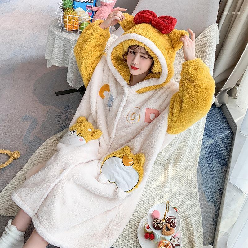 Cartoon Dog Pockets Women Pajamas 2020 Autumn Winter Thicken Plush Coral Velvet Pajamas Women Lovely Flannel Nightgown Homewear1, Tfn-506
Cartoon Dog Pockets Women Pajamas 2020 Autumn Winter Thicken Plush Coral Velvet Pajamas Women Lovely Flannel Nightgown Homewear1, Tfn-506