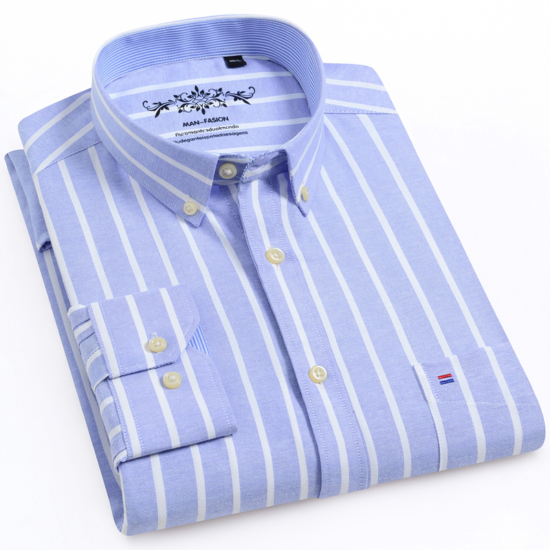 Men's Oxford Long Sleeved Check Plaid Shirt Patch Chest Pocket Regular-fit Checkered/Striped Printed Casual Button Down Shirts LJ200925, 1016-18
Men's Oxford Long Sleeved Check Plaid Shirt Patch Chest Pocket Regular-fit Checkered/Striped Printed Casual Button Down Shirts LJ200925, 1016-18