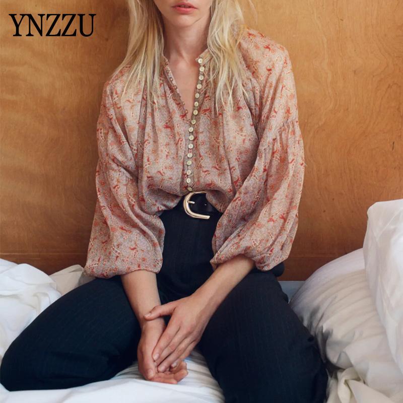 Vintage Women Lantern sleeve Print blouse tops 2021 New Autumn O-neck Buttons Female Loose Shirts Ladies casual tops YNZZU YT916
Vintage Women Lantern sleeve Print blouse tops 2021 New Autumn O-neck Buttons Female Loose Shirts Ladies casual tops YNZZU YT916