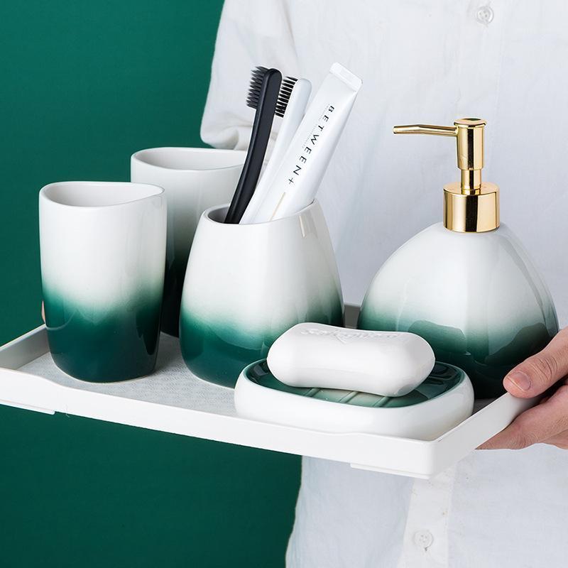 Gradient Green Ceramic Sanitary Ware-Piece Wash Suit Couples Brushing Gargle Bathroom Amenities, Kitchenware1
Gradient Green Ceramic Sanitary Ware-Piece Wash Suit Couples Brushing Gargle Bathroom Amenities, Kitchenware1
