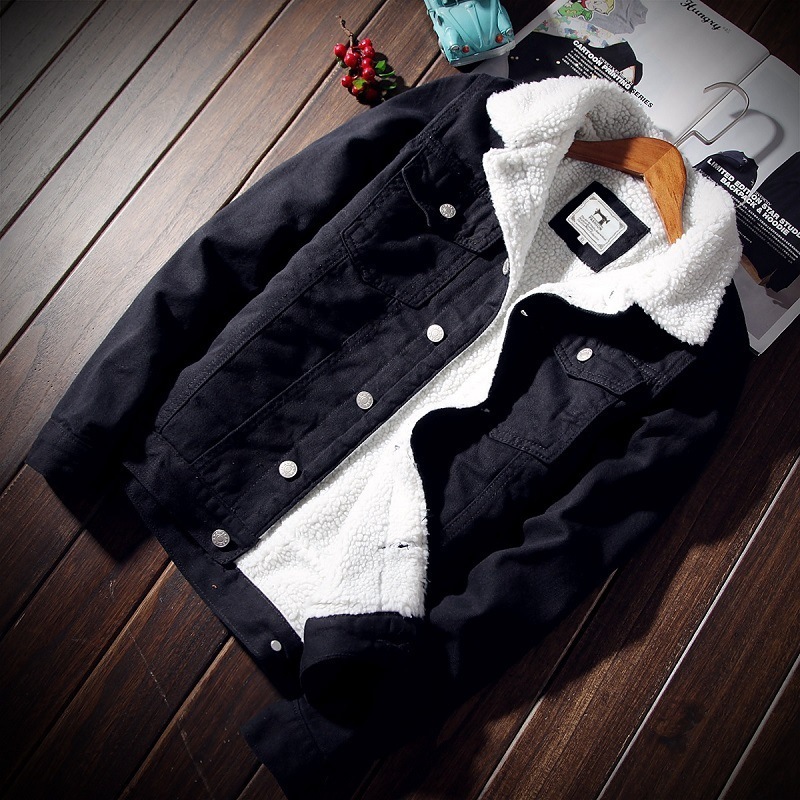Fashion Men Thick Jean Jacket Men's Winter Plus Velvet Denim Jacket Thicken Cottonpadded Coat Male Casual Slim Fit Outwear 201118