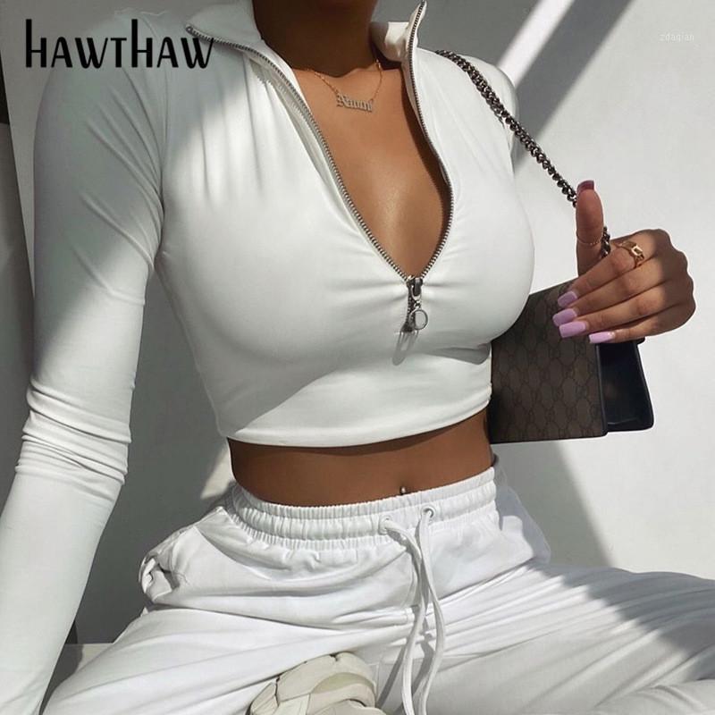 Hawthaw Women Fashion Autumn Winter Long Sleeve Zipper Slim Soild Color Female Short Tops T Shirt 2020 Fall Clothes Streetwear1, White
Hawthaw Women Fashion Autumn Winter Long Sleeve Zipper Slim Soild Color Female Short Tops T Shirt 2020 Fall Clothes Streetwear1, White