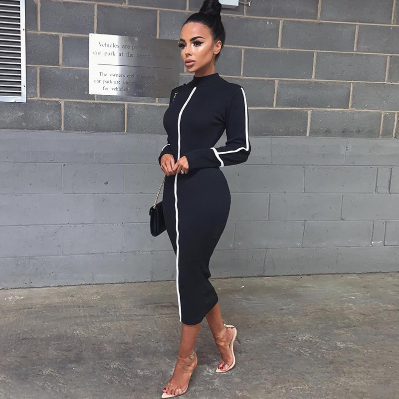 2021 New Arrival Autumn Winter Fashion Geometric Lines Long Sleeve Sheath Bandage Women Turtleneck Sexy Midi Bodycon Davh, Black
2021 New Arrival Autumn Winter Fashion Geometric Lines Long Sleeve Sheath Bandage Women Turtleneck Sexy Midi Bodycon Davh, Black