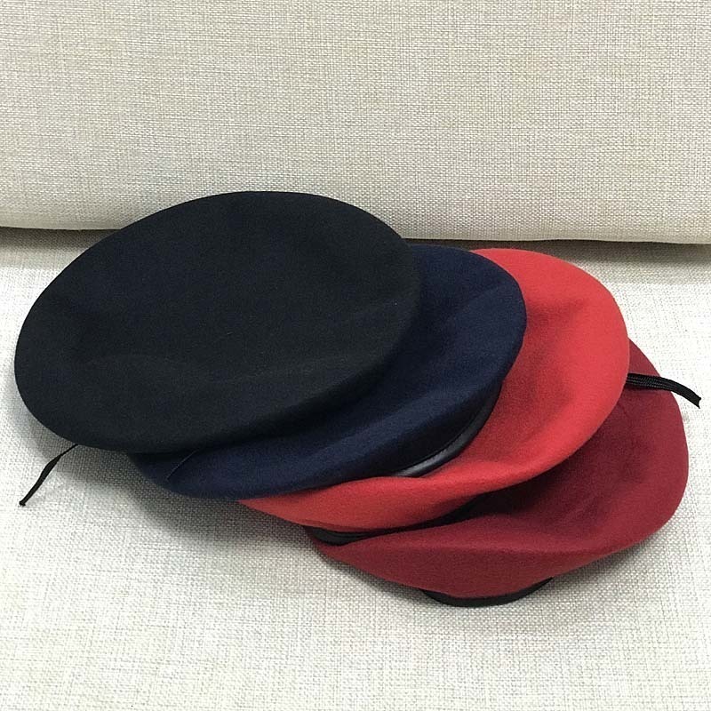 Large Size Men's Wool Beret Octagon Hat French Artist Hat Felt Painter Cap Soldier Woolen Beanie Plus Size Navy Hats S M L XL Y201024
